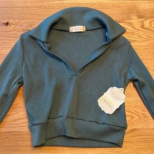 ALTAR’D STATE - turquoise, cropped, low-cut top